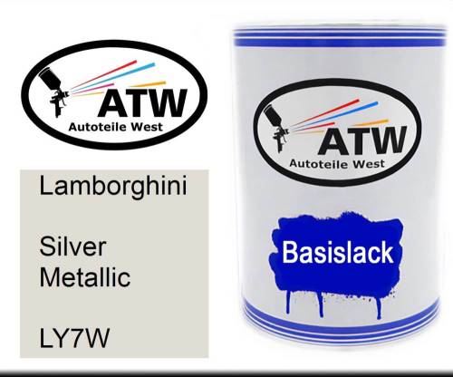 Lamborghini, Silver Metallic, LY7W: 500ml Lackdose, von ATW Autoteile West.